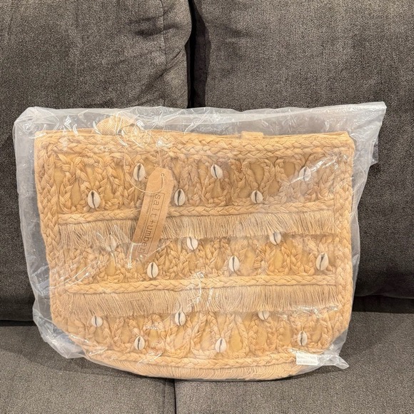 Salt + Umber Isla Jute Seashell Fringe‎ Tote Bag New - Picture 15 of 15